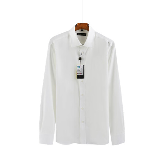 
Conch (CONCH) new Chinese white shirt men pure cotton shirt 100 pure cotton Chinese style stand collar business formal groom dress 1049 white plain tattoo_button collar_bag 43