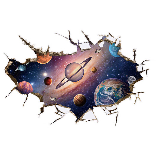 Jingeyu Universe Starry Sky Ceiling Sticker Planet Universe Space 3D Three-dimensional Wall Sticker Living Room Ceiling Wall Bedroom Creation Moon Night Starry Sky 9227 Big