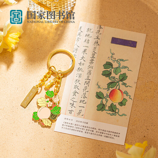 National Library Food Comes Around Keychain Bag Pendant Car Keychain Pendant Cultural and Creative Keychain Gift Box New Year Gift Good Things Happen