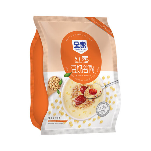 全家营养燕麦片 休闲咸味早餐宵夜代餐冲饮谷物独立小包 红枣豆奶谷粉838g