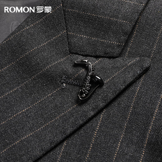 Romon suit suit men's suit men's suit double-breasted casual retro men's slim professional wedding groom's dress