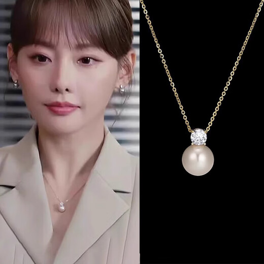 Fat Donglai quality Princess Diana style pearl pendant 925 sterling silver same style classic Princess Diana single necklace fashion pearl white 10mm 925 sterling silver S