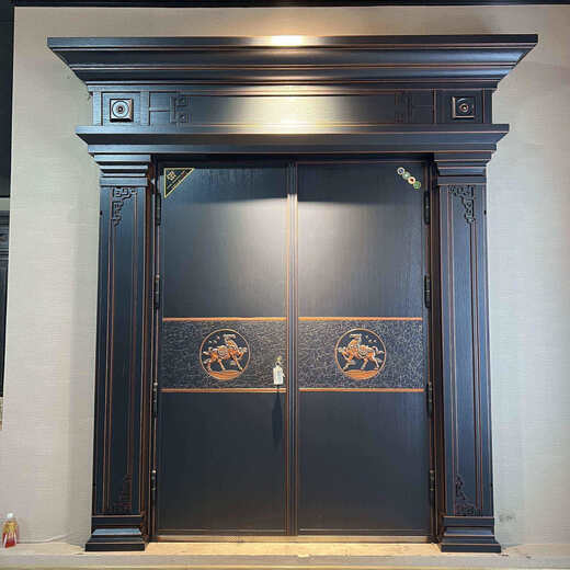 Delijia villa door simple home security door entrance door rural stainless steel double door living room zinc titanium alloy entrance style 2 per square