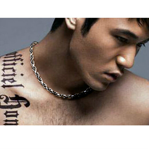 Shibomu thick metal necklace for men, domineering titanium steel thick necklace, European and American fashionable clavicle chain, cool boy with personality, length 50 cm