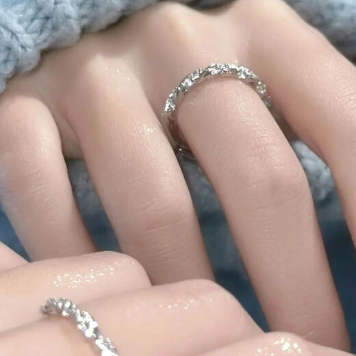 Suiyu leisure salt ring ins niche high-end sense 2024 new style high appearance simple temperament adjustable plain ring flash diamond winding no gift box simple packaging