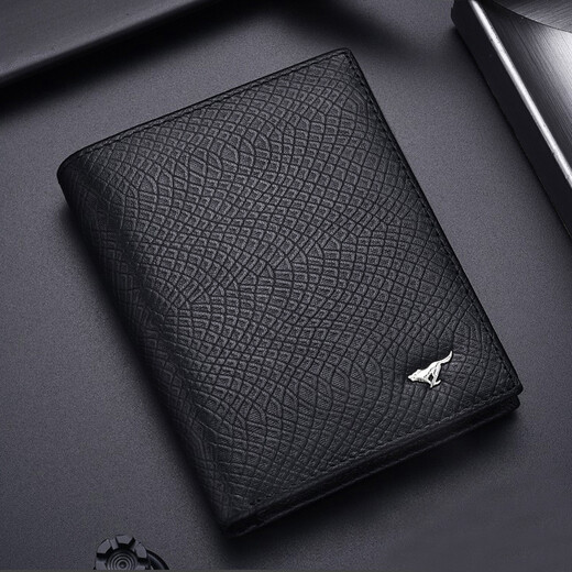 Sieben Wölfe Herren Brieftasche Echtes Leder Horizontal und vertikaler Brieftasche Kurzpuppe Reine Top-Schicht Cowide Ticket Clip Weiche Leder-Lizenz-Lizenzbeutel Zwei-in-Eins-Vertikale