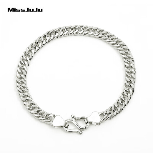 Miss JuJu pt950 platinum bracelet for men, platinum men's bracelet, thick riding whip chain, domineering personality bracelet, weight 28-30g, length 17-23cm (customized)
