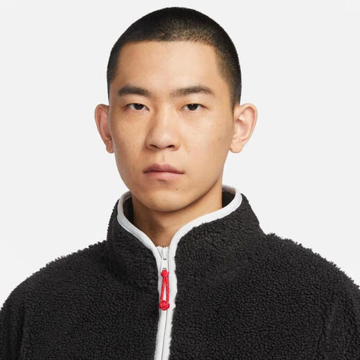 耐克（Nike）外套男装上衣 春秋季新款保暖仿羊羔绒立领时尚运动服休闲服夹克 FZ6194-010/黑色/龙年限定 XL (180) /建议150-180斤