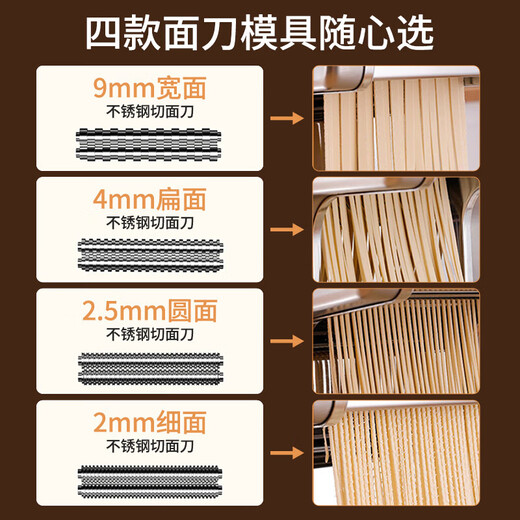 Baihaojia [am selben Tag ausgeliefert] Nudelmaschine Vollautomatischer Elektro-Nudel-Press-Haushalt Edelstahl Nudel Nudel Nudel Schneidmaschine Small Dumpling Haut Wonton Haut Rolling Zwei-Schneidertyp [Staubdruckscheibe + Knödelhaut + 3 Arten von Nudeln können gedrückt werden]