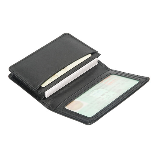 
Ianma first layer cowhide card bag business card holder for men and women business leather business card box Large capacity driver's license leather case card bag 98 black window position