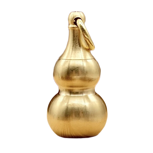 Zhongfuyuan Pure brass hollow gourd keychain portable car keychain cinnabar pendant gift for men and women Large hollow gourd + small circle