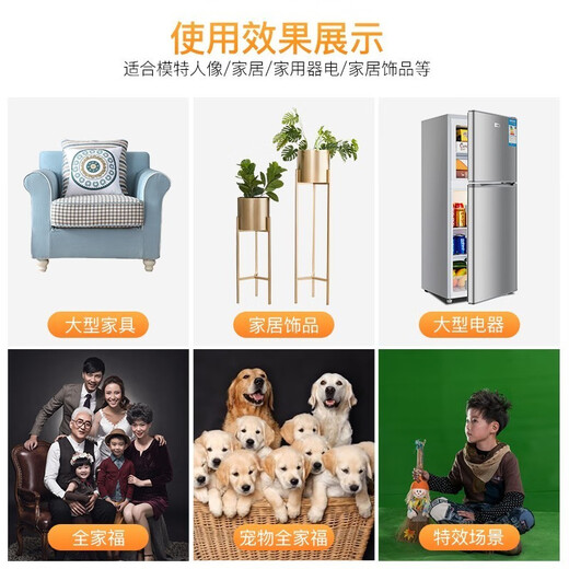 锐富图（Refutuna）拍照摄影背景布支架落地T型架龙门架子 主播直播间白色绿色背景布抠像布专业人像服饰拍摄背景挂布 【加粗加硬】2*1米T型架