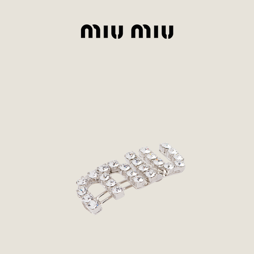MiuMiu Gift MiuMiu Women's Crystal Decorated Hairpin Hairpin Stainless Steel Color/Crystal Color