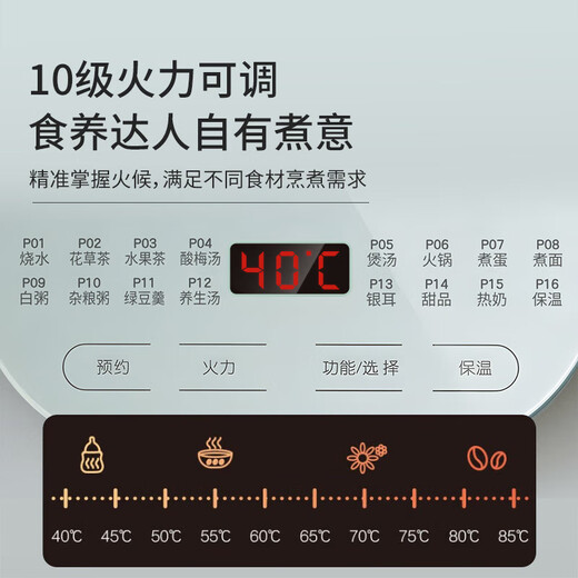 Bear health pot household multifunctional fully automatic thermal insulation thickened glass bird's nest pot health office small scented tea brewer constant temperature electric kettle with filter tempered glass panel (no filter) YSH-C15F1 1.5L