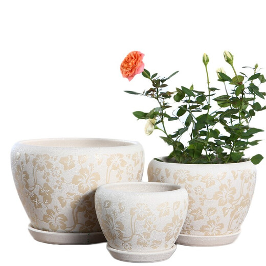 
Yue'e flower pot split with tray, very simple indoor, desktop, home-use green ivy thickened flower pot, 1098 large size