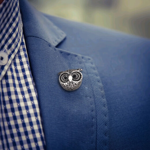 KFLK OWL BROOCH High-End-Kragen Pin-Klassen Schnalle Kragenklasse Schnalle Halsklasse Anzug Accessoires Herren Frauen Bambus Brust Schnalle XZ-F866 OWL Kopf 1