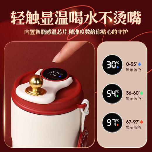 Regalo de boda de Zhihui Nuevo regalo de boda NUEVO Regalo de boda Nuevo regalo de boda Nuevas tazas Dé a los mejores amigos compromiso aniversario de bodas Souvenirs 316 exhibición digital Thermos Cup + toalla Xitu + caja de regalo Café creativa adornados