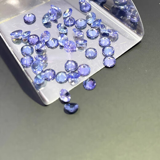 GOR胖东来品质坦桑石裸石天l然戒面 圆形2 2.5 3 3.5 4 5 6.5MM 配石 6.5MM