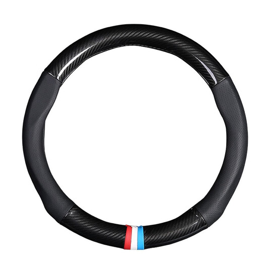Dapperd adapté à Mazda 3 Anksela CX-5/30 Ruiyi CX-684 Artez en cuir Capier de volant Couverture de voiture Couvercle de la voiture Round Clear Fibre de carbone [modèle noir]