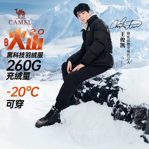 Veste de chameau Volcano Down 2.0 Wang Junkai Same style [King Kaijia] Veste épaissie et chaude épaissie des hommes en hiver