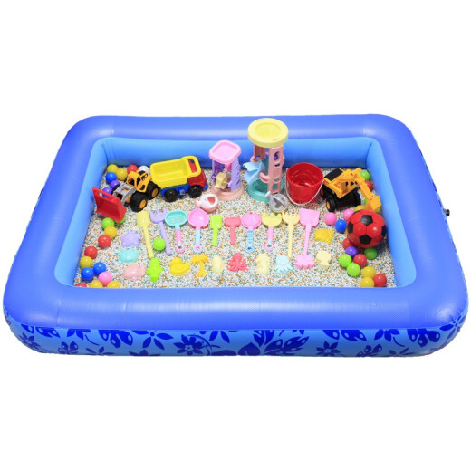 ZHIKOU (ZHIKOU) children's inflatable beach pool toy sand pool set beach toys baby play sand digging sand pool children's birthday gift 150 yards + 5 Jin [Jin equals 0.5 kg] colored stones + 15 toys + gift bag