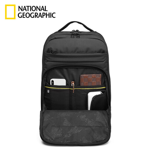 National Geographic Backpack Men's 15.6-inch Computer Bag Business Casual Backpack Large Capacity Water-Repellent School Bag Black