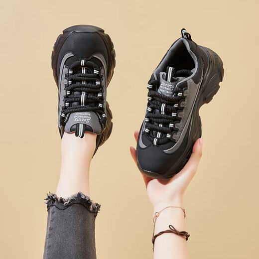 VIPVCK Fashion New Women's Shoes Dad Shoes Dad Shoes Women's 2024 Autumn and Winter Lightweight Casual Shoes Caprice Celebrity Celebry Versátiles Color Sports Sports Silver VCK653 37 37