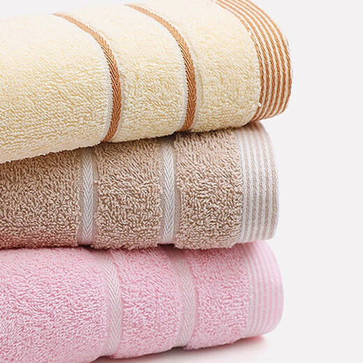 Jieliya Handtuch Geschenkbox reines Baumwollverdickte Einstreifen weiche saugfähige erwachsene Männer und Frauen Paarklasse A Waschblatt Handtuch / 7375 Pink - 1