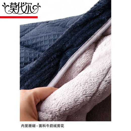 Modal pajamas men's winter thickened velvet daddy's three-layer cotton jacket coral velvet warm home clothing set for middle-aged and elderly people N9923R coffee milk velvet upgraded thickened XL (120-140Jin [Jin equals 0.5 kg])