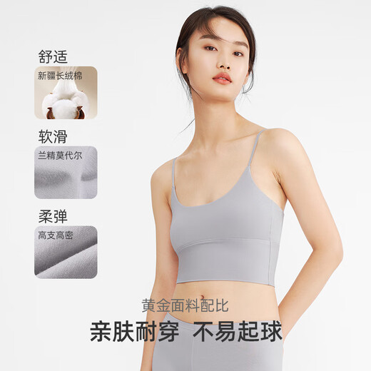 STW.SOTOWELLSTW tube top underwear women's anti-exposure vest summer bra all-in-one with modal straps and breast pads to wrap the chest WB069 with 2 pairs of breast pads, high-end gray M (160)