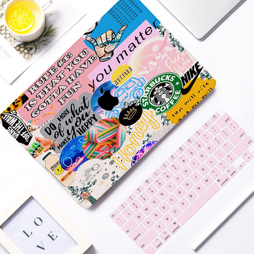 TLXT苹果macbookpro保护壳24款14寸macbookair13外壳15寸笔记本mac电脑轻薄m3配件13.3防磕2023保护套 「贴图」T699 赠粉色键盘膜+Type-c转接头 Air1
