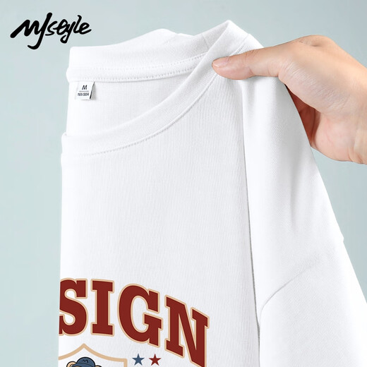 MJ STYLE pure cotton short-sleeved T-shirt for men and women 2026 summer loose casual versatile American retro style hot girl half-sleeved top