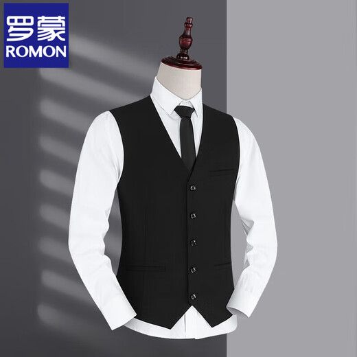 ROMON (ROMON) suit vest men 2025 business casual professional vest groom best man wedding vest brother group 801 grey (single vest) 2XL 185