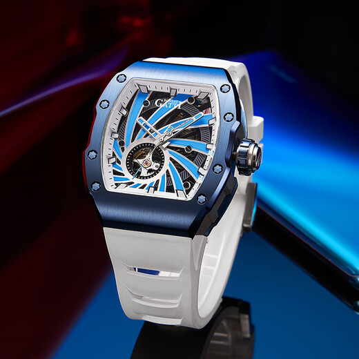 
Bugatti (BONEST GATTI) watch men's German mechanical watch fully automatic hollow waterproof luminous pointer wine barrel type men's watch 42H9902 flame red
