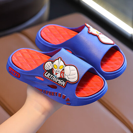 CHACEPOT Ultraman Ultraman Children's Sandals for Parents and Children New Summer Cartoon Soft Non-Slip Home Bath Bathroom Warehouse 6 Austrian 1680 Black Size 36-37 Inner Length 23cm Regular Size