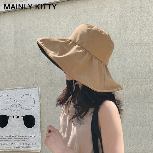 Principalmente sombrero de protección solar para mujeres 2025 NUEVO VERANO DE VERANO LANGRO GAL DE VINILO UV SUL PARA MUJER Sombrero de pescador Sol [Negro] - Caja de regalo
