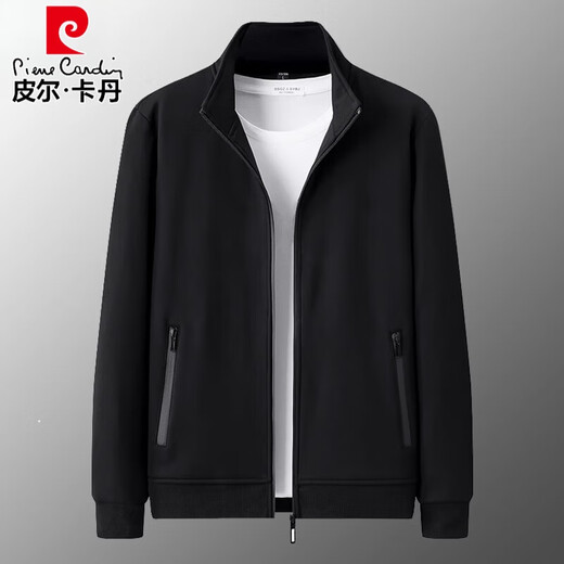 Pierre Cardin cardigan sweatshirt men's spring and autumn thin middle-aged and elderly dad sports coat pure cotton casual long-sleeved T-shirt men's jacket dark blue spring and autumn L/recommended 100-115Jin Jin equals 0.5 kg