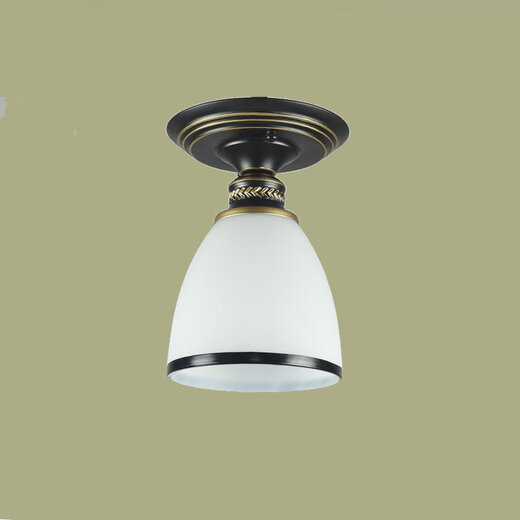 Yilin European style single-head small ceiling lamp balcony aisle entrance lamp kitchen and bathroom lamp cloakroom lamp iron ceiling LED lamp flower bud ceiling free 12 watt corn