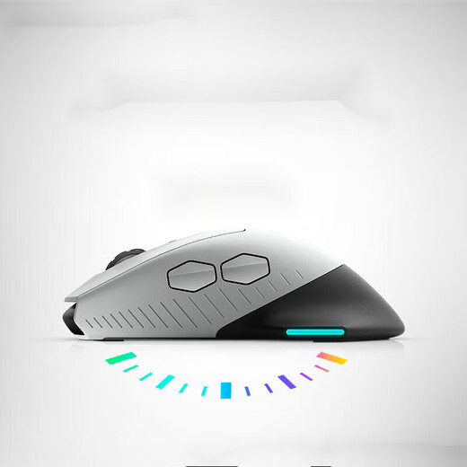 Alienware AW610M wireless gaming mouse dual-mode charging e-sports mouse ergonomic mechanical macro unlimited rgb high-end peripherals for boyfriend and girlfriend white competitive three-piece set 610M+510K+520H white