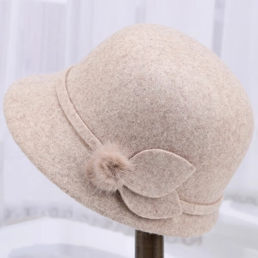 Yaoxin autumn and winter middle-aged and elderly hats women's woolen hats for the elderly and mothers winter warm hats for grandmothers and old ladies hats black one-size-fits-all
