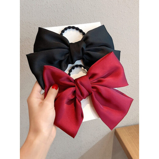 Red big bow hairpin female back head hair accessories black hair rope Japanese internet celebrity hairpin top clip headdress clip red Korean spring clip