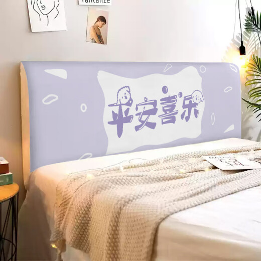 CLCEY卡通可爱全包床头罩套弹力床靠背罩四季通用款床头保护罩可拆洗 KTZ897 高度50-65X宽度120cm