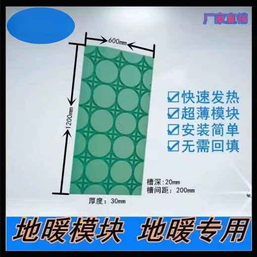 Floor heating module insulation water heating kang artifact free backfill floor rural home 10 sheets 120*60*3cm green 20 tubes 20 spacing