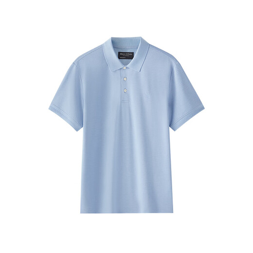Marc O'Polo/MOP Sommergeschäft Einfache Mulberry Seidenmischgeschäft Kurzarm Polo Shirt Herrenhimmelblau 826 m