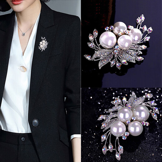 Ancient brooch, high-end women's light luxury corsage gift box, exquisite niche pin, silk scarf buckle, birthday gift for women, practical five-piece set of peony flower brooch - rose gift box