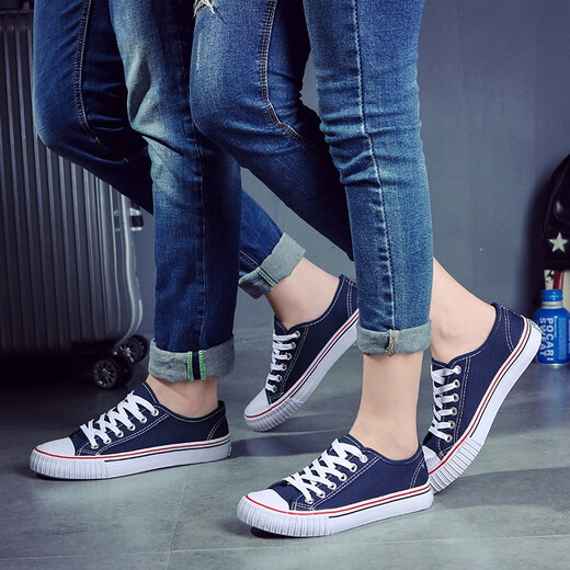 Zapatos de lienzo de Lorenbon para hombres y mujeres zapatos para parejas para hombres y zapatos casuales para hombres para hombres para hombres y zapatos para mujeres para zapatos de primavera y verano para zapatos de running de estudiantes suaves y transpirables [procesamiento de tamaño de rato] 6625 Azul 36 Estilo de mujeres (tamaño deportivo normal)