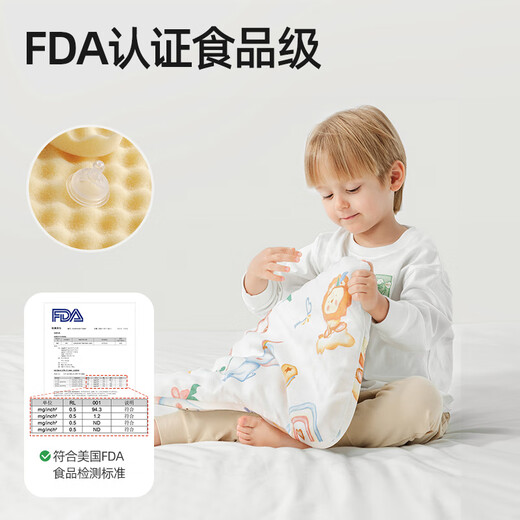 Betis baby pillow 6 months and above, pure cotton baby 1-3 years old, kindergarten children's silicone pillow, suitable for all seasons, colorful spotted fish, antibacterial and anti-mite, pillow height 3.5cm, 1-3 years old