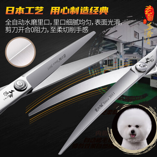 Xuanniao King Pet Grooming Scissors Straight Cut Curved Scissors Teeth Scissors Fish Bone Scissors Beautician Professional Shop Scissors Set VG10 King Professional Six-piece Set