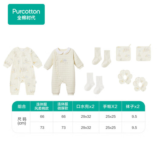 Cotton Era Baby Gift Box Newborn Meeting Gift Baby Full Moon Gift Set Maternity Bag Baby Products 8-piece Set City Notes 66cm Suitable for 3-6 Months