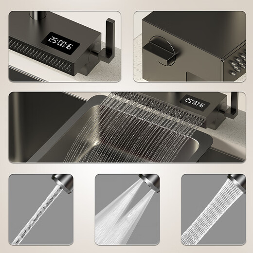 Jomoo sink under counter digital display Raindance kitchen sink basin handmade sink 304 stainless steel thickened large single tank 60*40 under counter digital display Raindance-luxury package